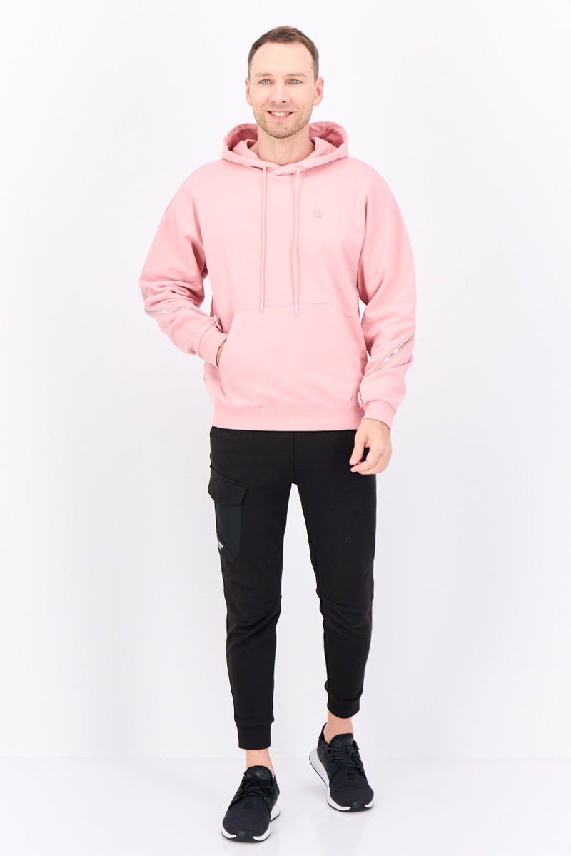 adidas Originals Men Sportswear Fit Long Sleeve Outdoor Hoodies, Rose Pink  - Image 4