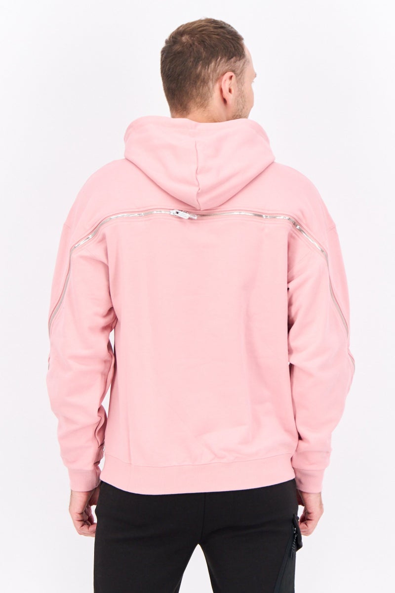 adidas Originals Men Sportswear Fit Long Sleeve Outdoor Hoodies, Rose Pink  - Image 3