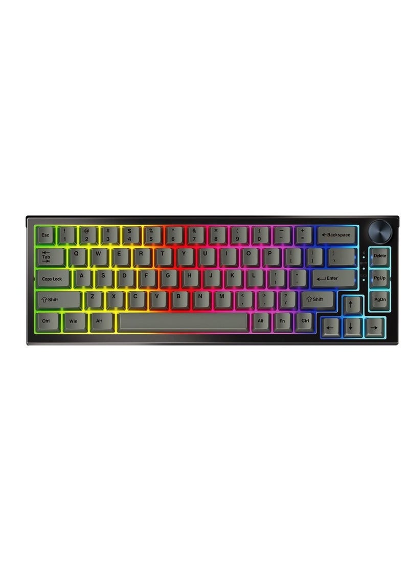 FANTECH - FANTECH MAXFIT67 3-Mode Custom Mechanical Gaming Keyboard RGB Backlit, 65% (67-Key) Hot Swappable Bluetooth/2.4G Wireless/Type-C Wired South Facing Mechanical Keyboard, Kailh White Switch - Image 1