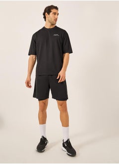 Styli Minimal Printed Mesh T-Shirt and 2in1 Shorts Set  - Image 1