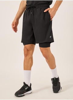 Styli Minimal Printed Mesh T-Shirt and 2in1 Shorts Set  - Image 4