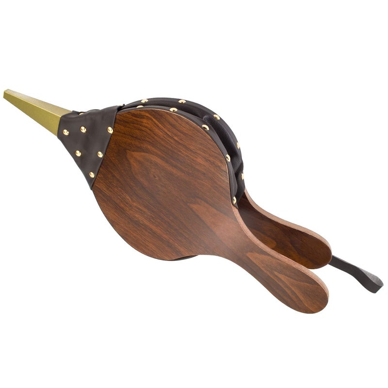 DYWISHKEY Wood Bellows Fireplace Bellows 155 Inch x 7 Inch Air Bellow Fireplace Blower Leather Bellows Fire Bellows for Fireplaces BBQ and Camping Bellow with Hanging Leather Strap Brown