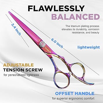 Nelannxi AOLANDUO Pink VG10 Steel 6 Professional Hairdressing Scissors Sword Design Premium Shears Kit for Salon Stylists Ideal for Women Hair Cutting Thinning Scissors Tijeras de Peluqueria - Image 5