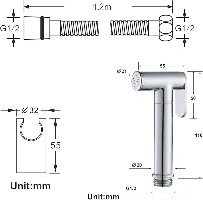نوع 1 رذاذ يدوي لتنظيف المرحاض وغسيل الأنثى وغسيل الحيوانات الأليفة - Image 4