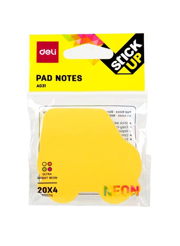 Deli 80-Piece Fancy Shaped Sticky Notes Multicolour - Image 1