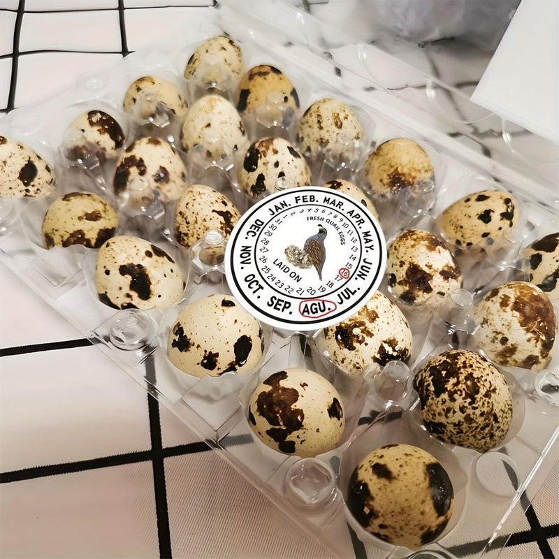 45 Sheets Per Pack Creative Round Quail Egg Laying Time Stickers for Farm Egg Boxes - Image 3