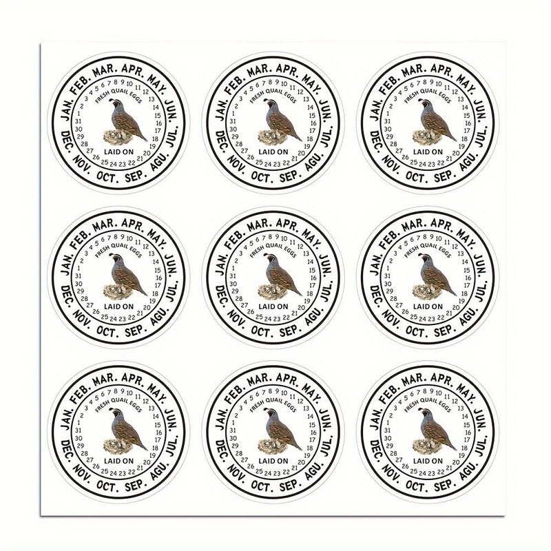 45 Sheets Per Pack Creative Round Quail Egg Laying Time Stickers for Farm Egg Boxes - Image 5