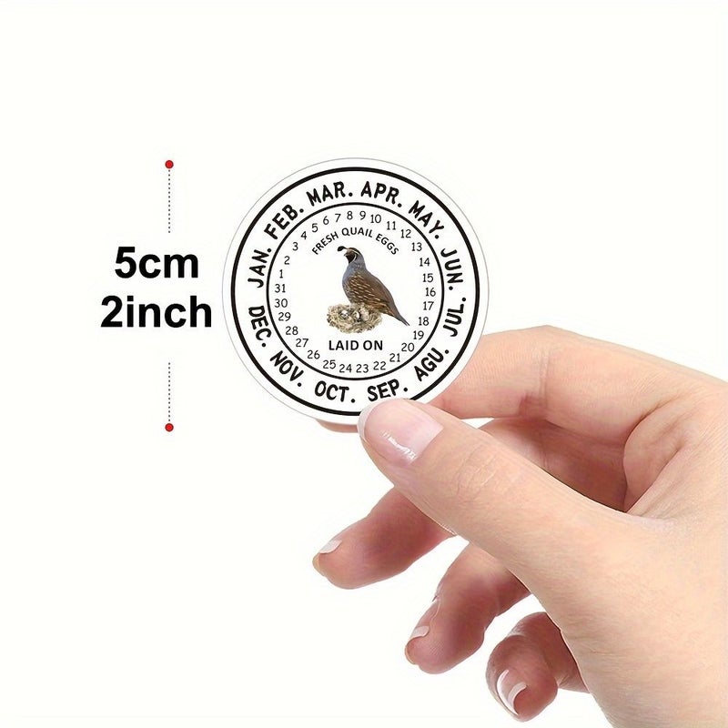 45 Sheets Per Pack Creative Round Quail Egg Laying Time Stickers for Farm Egg Boxes - Image 2