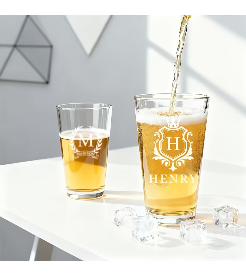 Personalized Alphabetic Spelling Beer Mug Custom Carved Glass Design 4 Suitable For Weddings And Company Events Reusable - Image 2