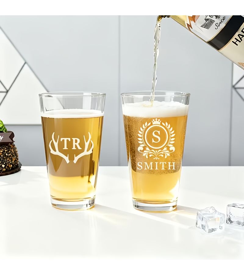 Personalized Alphabetic Spelling Beer Mug Custom Carved Glass Design 4 Suitable For Weddings And Company Events Reusable - Image 4