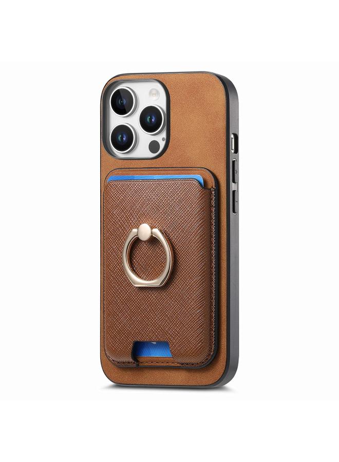 Zaboon Case For iPhone 13 Pro Retro Cross Leather Card Bag MagSafe Phone Case - Image 2