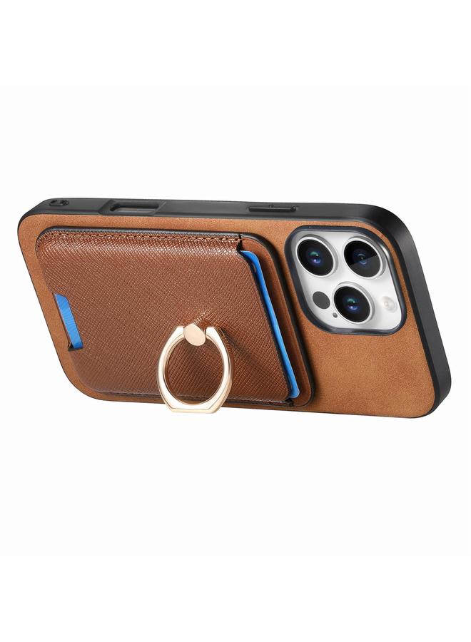Zaboon Case For iPhone 13 Pro Retro Cross Leather Card Bag MagSafe Phone Case - Image 4