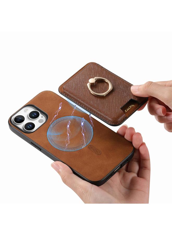 Zaboon Case For iPhone 13 Pro Retro Cross Leather Card Bag MagSafe Phone Case - Image 5