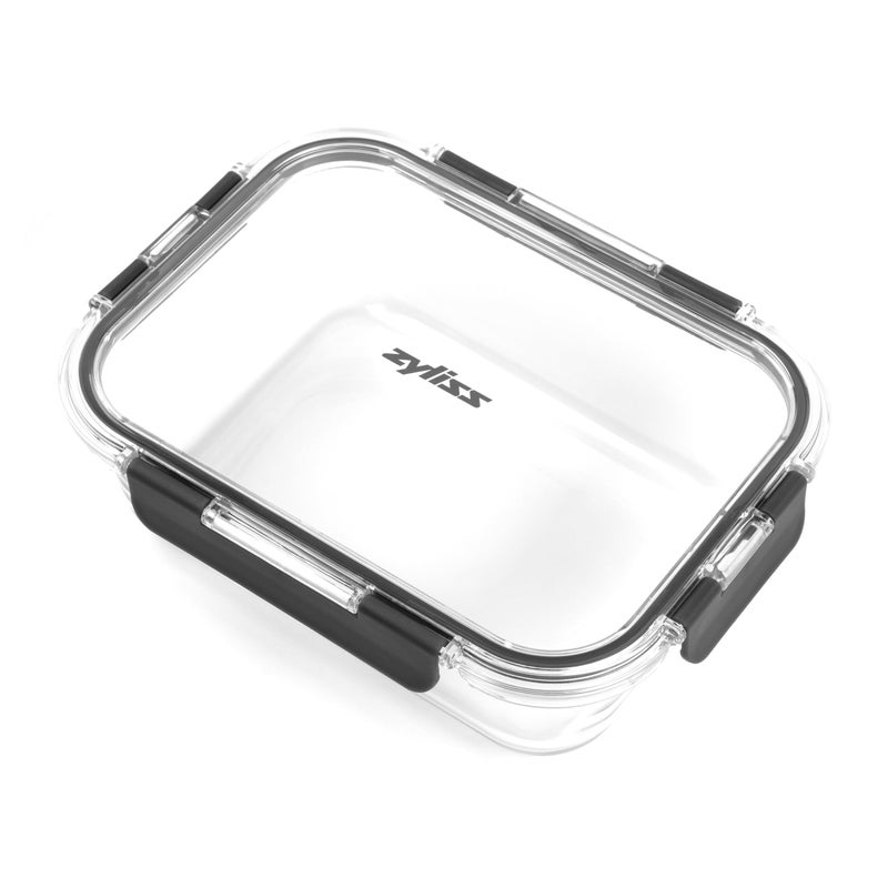 Zyliss E981066 1.5L Glass Container, Shatter Resistant Glass, Airtight Food Storage Box with Sealable Lid, Microwave Safe, BPA Free, Freezer Safe, Fridge Storage, Food Container, 23cm x 18cm x 7.5cm - Image 1