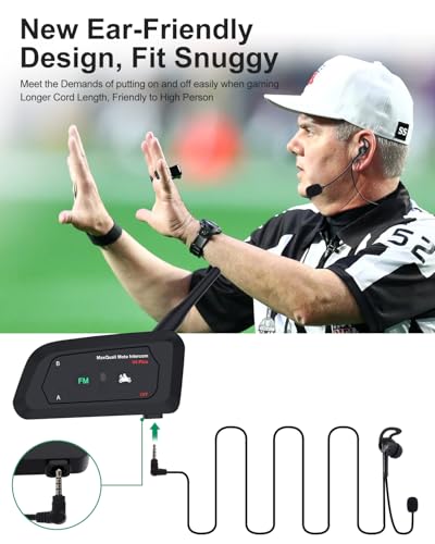Maxquall Referee Headsets 24 Person V4 Plus Referee Communication System Football Wireless Bluetooth Intercom Builtin Pairing MemoryLatest ChipNewly Designed Earpiece4V4R Earphone - Image 3