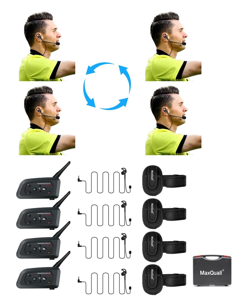 Maxquall Referee Headsets 24 Person V4 Plus Referee Communication System Football Wireless Bluetooth Intercom Builtin Pairing MemoryLatest ChipNewly Designed Earpiece4V4R Earphone - Image 2
