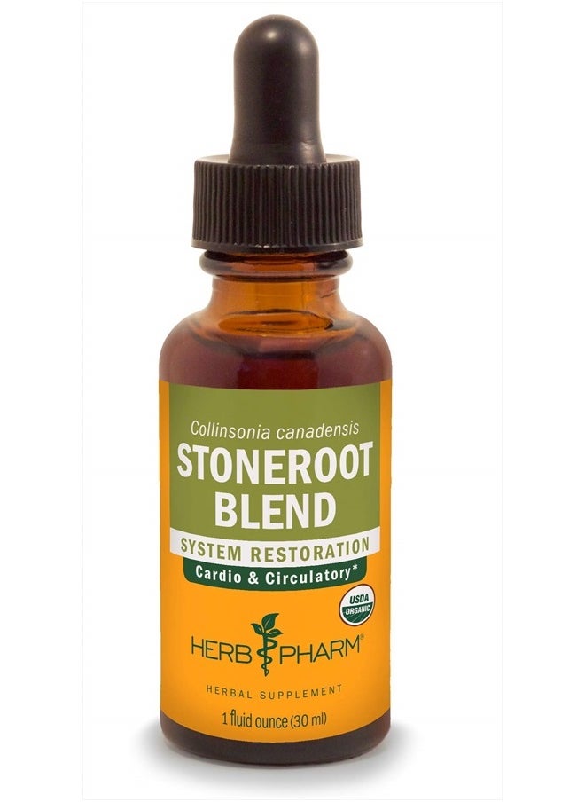 HERB PHARM Certified Organic Stoneroot Blend Liquid Extract for Cardiovascular and Circulatory Support, 1 Oz  - Image 1