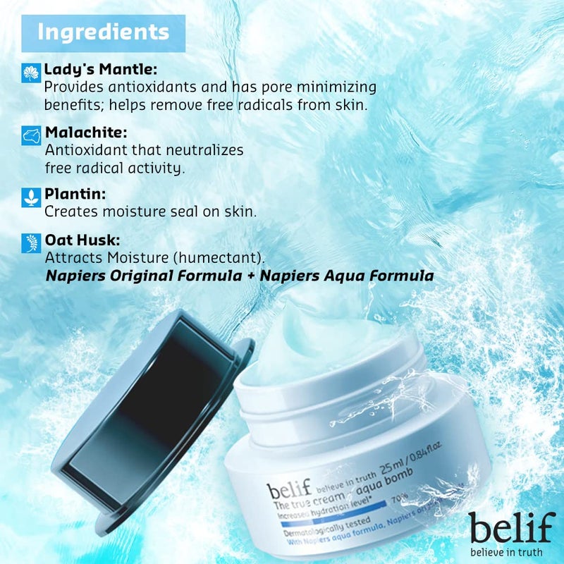 belif believe in truth The True Cream Aqua Bomb Hydrating Moisturizer For Face  UltraLightweight GelCream  For Normal Combination And Oily Skin Types  Korean Skin Care Products  25 Ml - Image 3