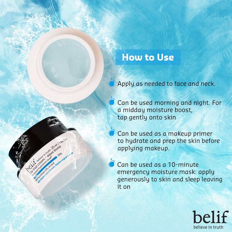 belif believe in truth The True Cream Aqua Bomb Hydrating Moisturizer For Face  UltraLightweight GelCream  For Normal Combination And Oily Skin Types  Korean Skin Care Products  25 Ml - Image 4