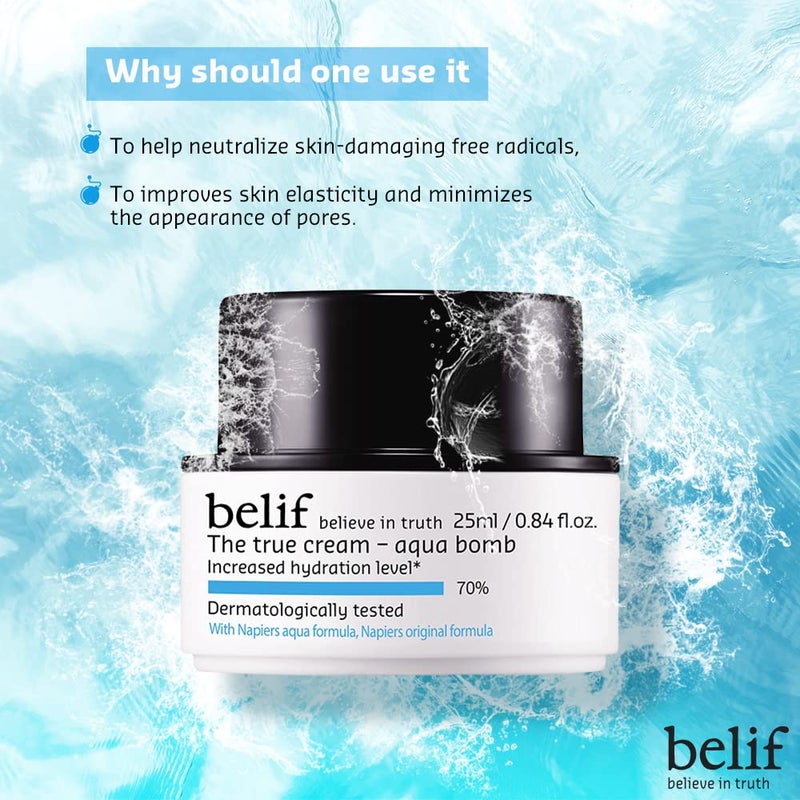 belif believe in truth The True Cream Aqua Bomb Hydrating Moisturizer For Face  UltraLightweight GelCream  For Normal Combination And Oily Skin Types  Korean Skin Care Products  25 Ml - Image 5