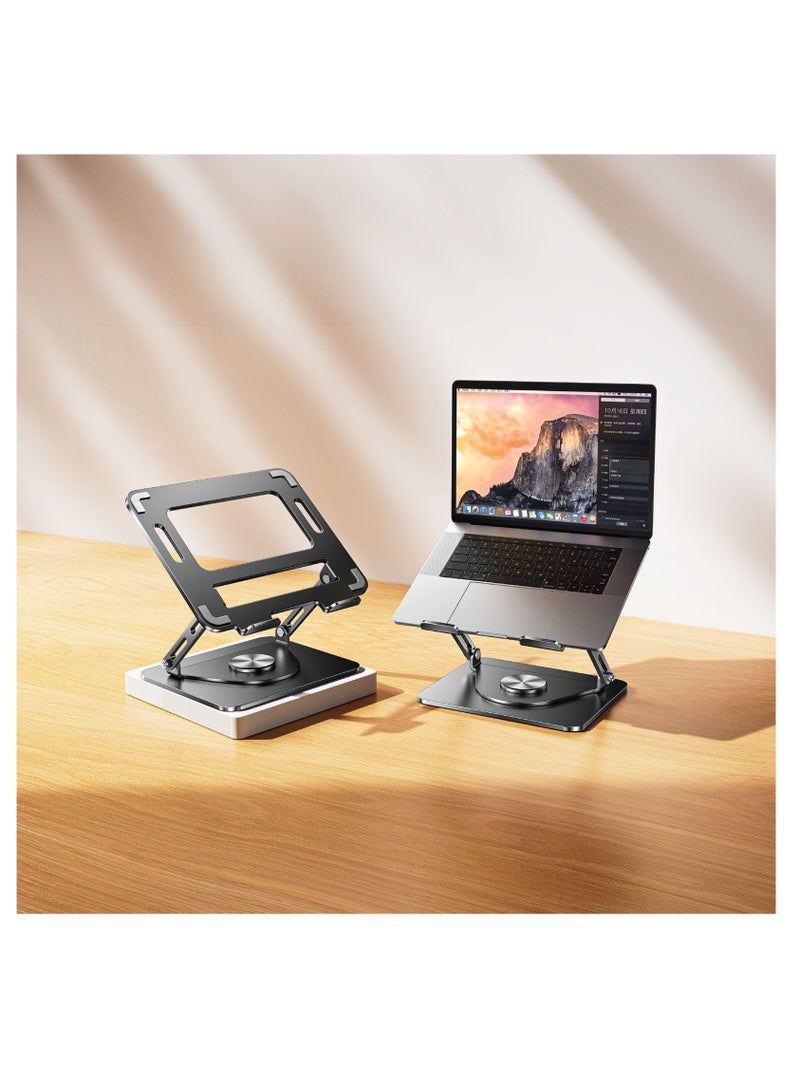 GREEN LION 360° Rotatable Laptop Stand / 13-17 Inch Laptops Compatible Device / Non-Slip Silicone / Secure & stable / Flexible Design / Foldable Design / Height Adjustment / Easy to Use / Metal Material - Black - Image 2