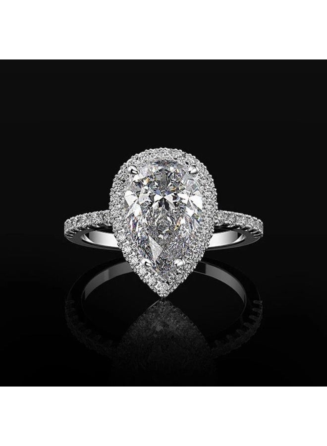 Sellcy "Sellcy 925 Sterling Silver Pear-Shaped Solitaire Ring with Gift Box Set Description" - Image 5