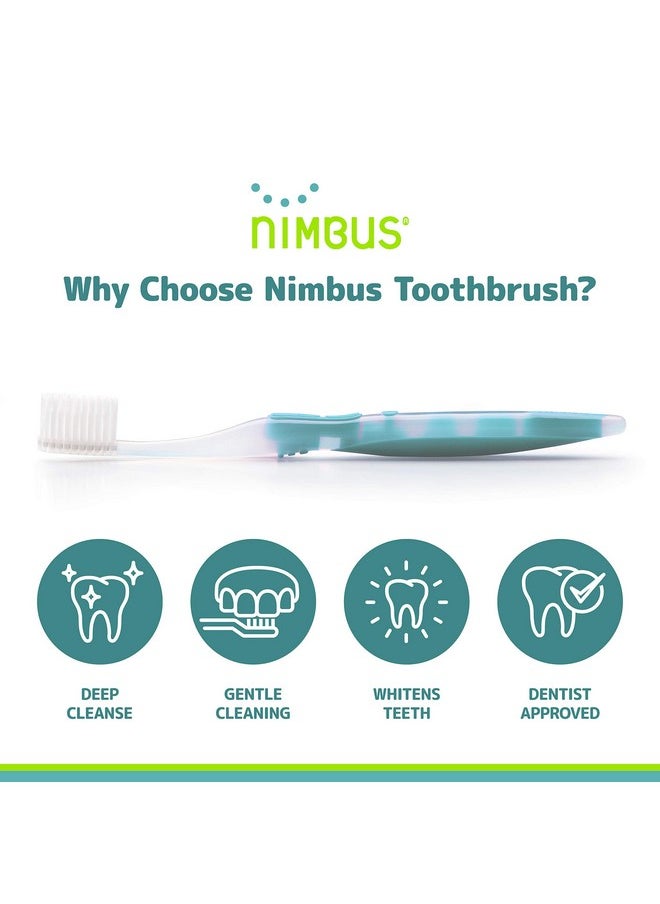 Nimbus - Extra Soft Toothbrushes (Compact Size Head) Periodontist Design Tapered Bristles For Sensitive Teeth And Receding Gums, Individually Wrapped Plaque Remover Toothbrush (5 Pack, Colors May Vary) - Image 1