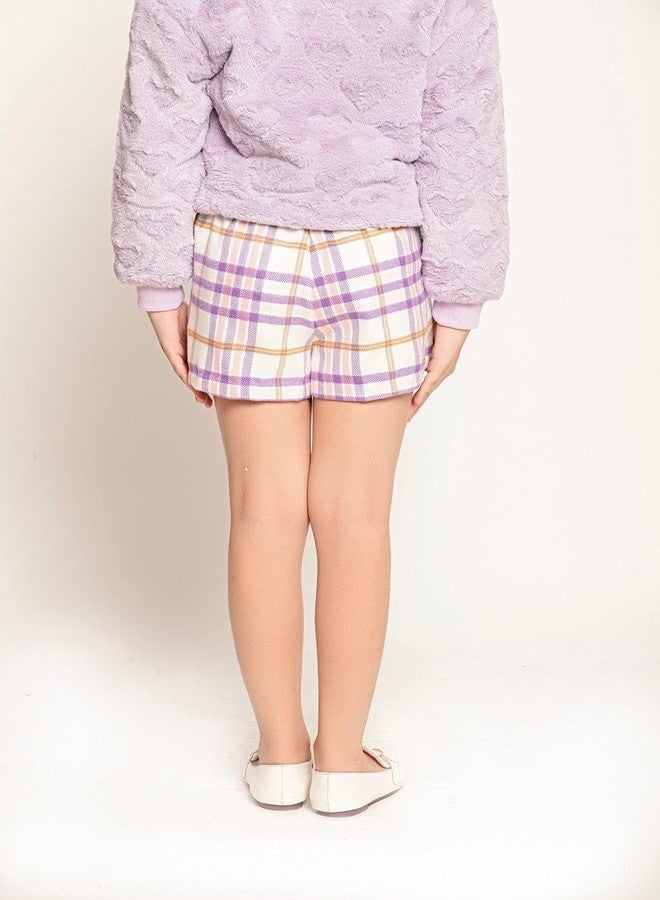 One Friday Varsity Chic Checkered Charm Shorts Off White - Image 3