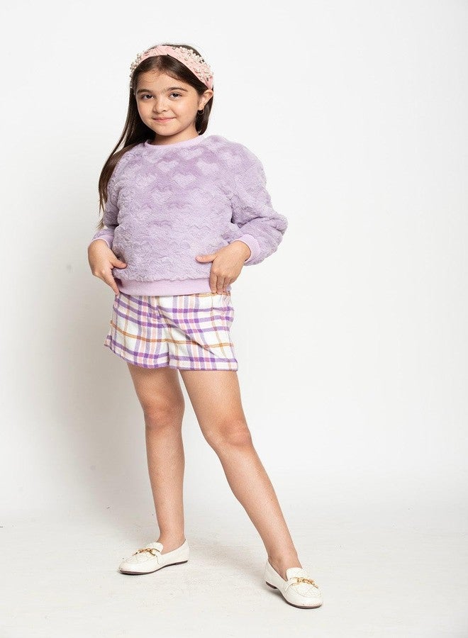 One Friday Varsity Chic Checkered Charm Shorts Off White - Image 2
