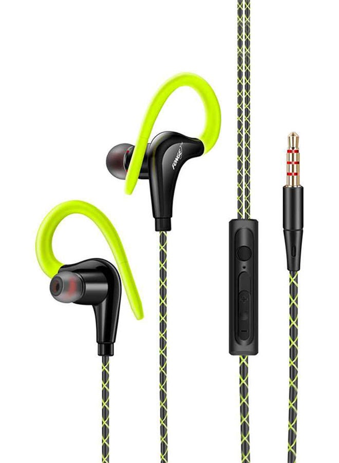 NIBEMINENT Wired In-Ear Earphones With Mic Green/Black - Image 1