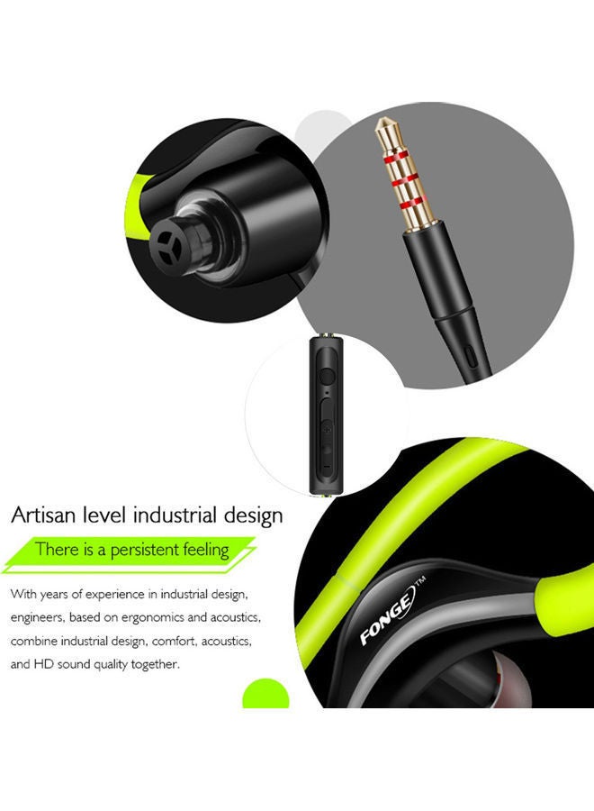 NIBEMINENT Wired In-Ear Earphones With Mic Green/Black - Image 4
