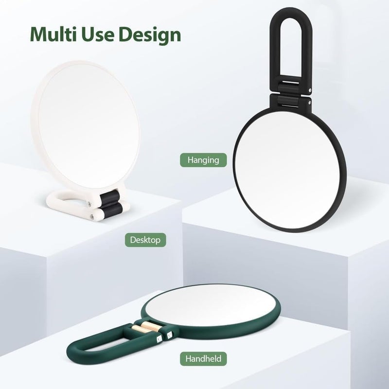 Tazweeq 40x Magnifying Mirror, Travel Hand Mirrors with Handle - Double Side Mirror, with 1X 40X Magnification & Adjustable Handle/Stand, Hand Held Foldable Travel Mirror for Makeup (Black Gold) - Image 3