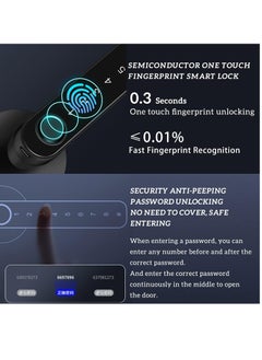 KASTWAVE Fingerprint Door Lock keyless Entry Door Lock with USB Charging and keypad biometric Door Lock Smart Door Handle Lock Suitable for bedrooms Offices and Other Private Spaces  - Image 3
