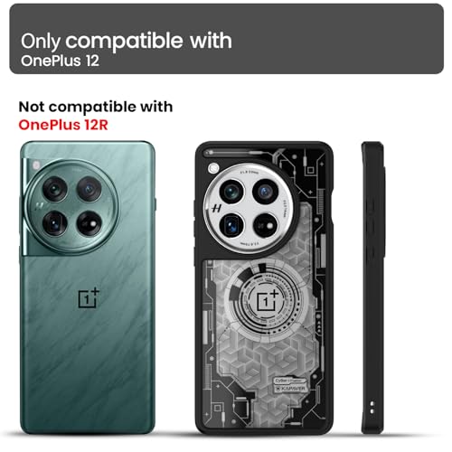 KAPAVER Impulse Back Cover Case Compatible with OnePlus 12 5G (PC+TPU) (Cyber-i), Black - Image 2
