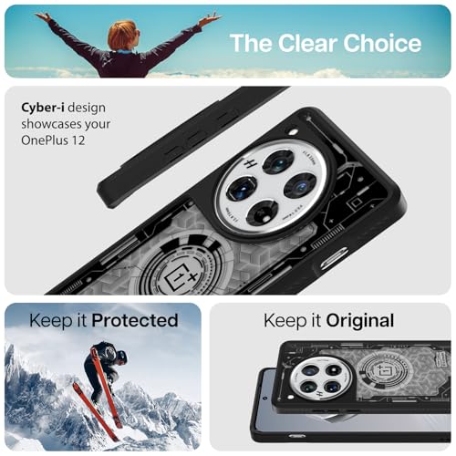KAPAVER Impulse Back Cover Case Compatible with OnePlus 12 5G (PC+TPU) (Cyber-i), Black - Image 4