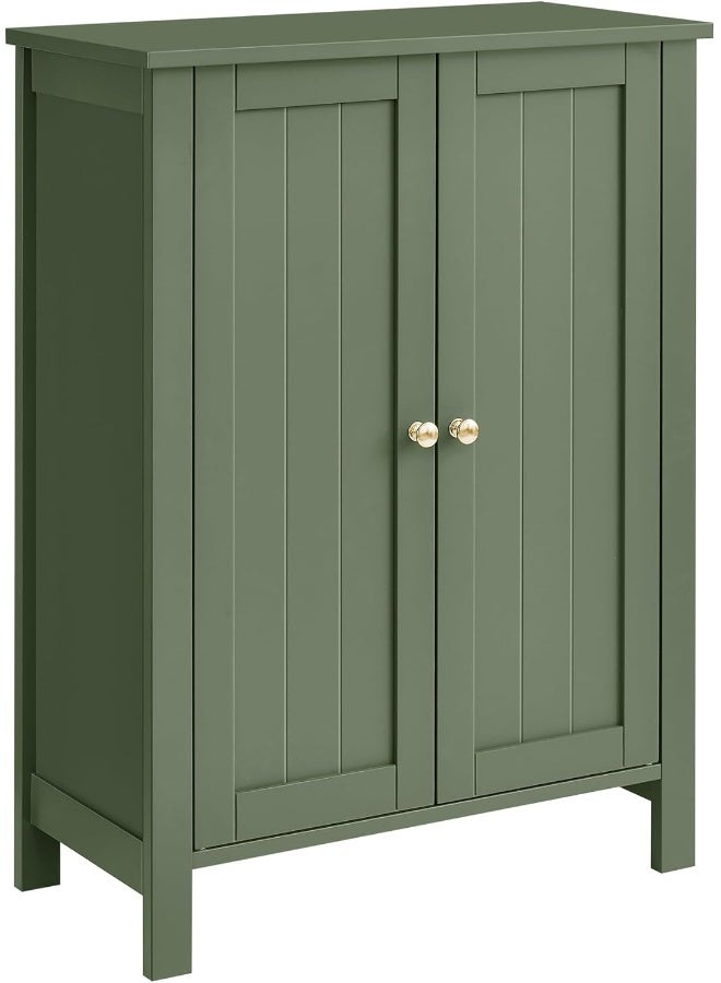 فاساجيل خزانة أرضية للحمام من VASAGLE، وحدة قائمة بذاتها مع رفوف قابلة للتعديل، أخضر غامق، 30 × 60 × 80 سم - Image 2