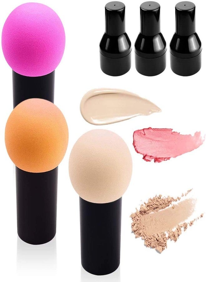 AVTY 3pcs Makeup Powder Puff with Case Mushroom Head Beauty Sponge Applicator Foundation Puff Brush - Image 1