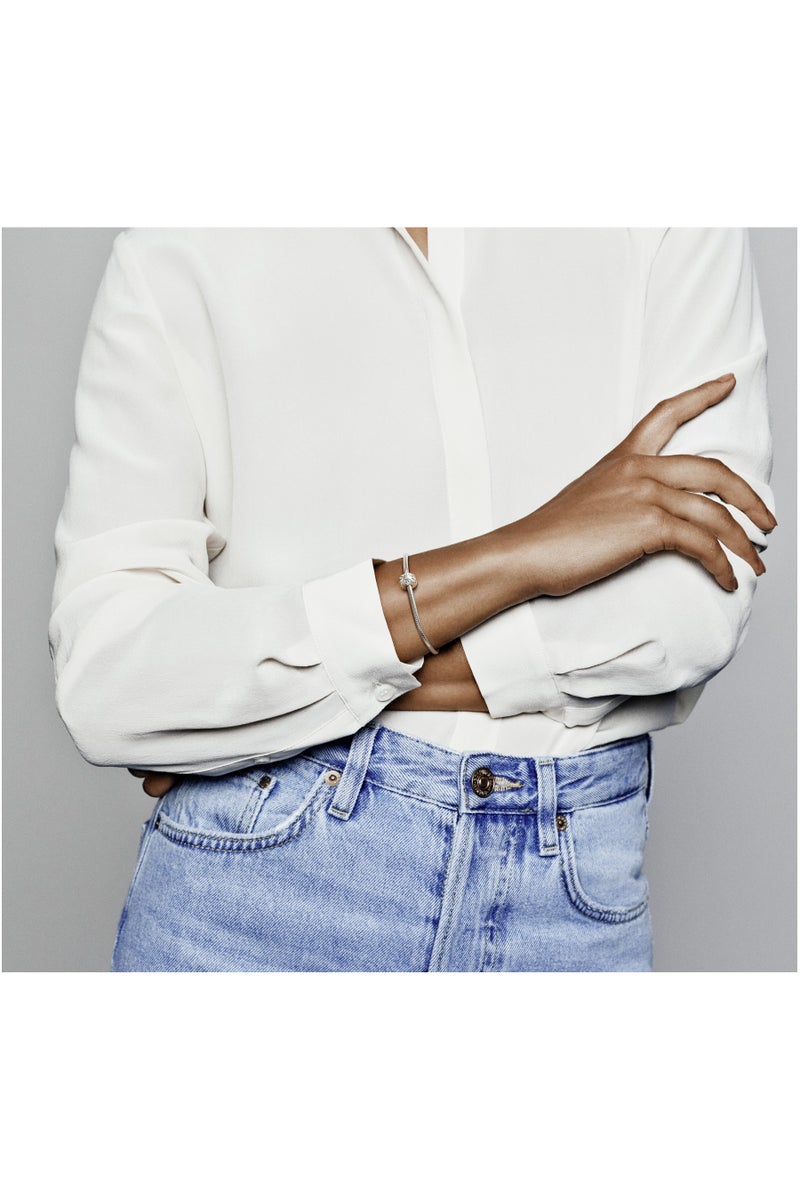 باندورا مشبك من الفضة الاسترليني مع زركونيا مكعب شفاف - Image 1