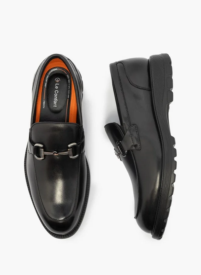 Le Confort Solid Metal Accent Loafers