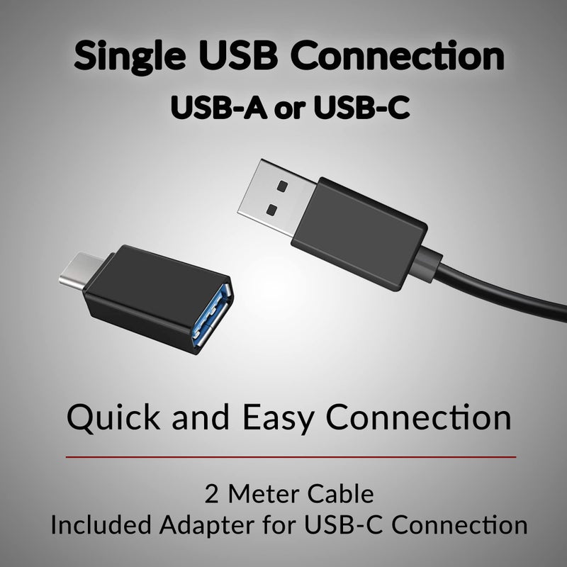 Cyber Acoustics بار مكبر الصوت USB من سايبر أكوستيكس (CA-2890) – مكبر صوت ستيريو يعمل بالطاقة من USB، يثبت بسهولة على الشاشة، تحكمات مريحة - Image 5