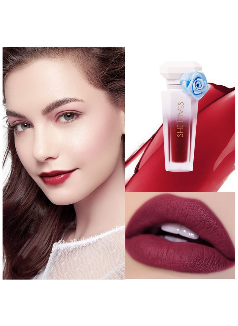 Sheloves Lipstick Matte Liquid Lipstick Makeup For Women Velvet Long Lasting Waterproof Highly Pigmented Colour Quick-Drying, Smudge-Proof, Nourishes, Conditions,Ultra Soft Moisturizes (106#)  - Image 1