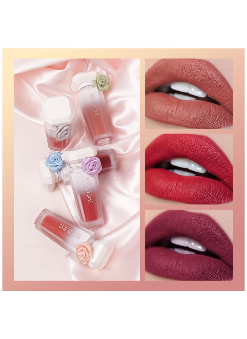 Sheloves Lipstick Matte Liquid Lipstick Makeup For Women Velvet Long Lasting Waterproof Highly Pigmented Colour Quick-Drying, Smudge-Proof, Nourishes, Conditions,Ultra Soft Moisturizes (106#)  - Image 4