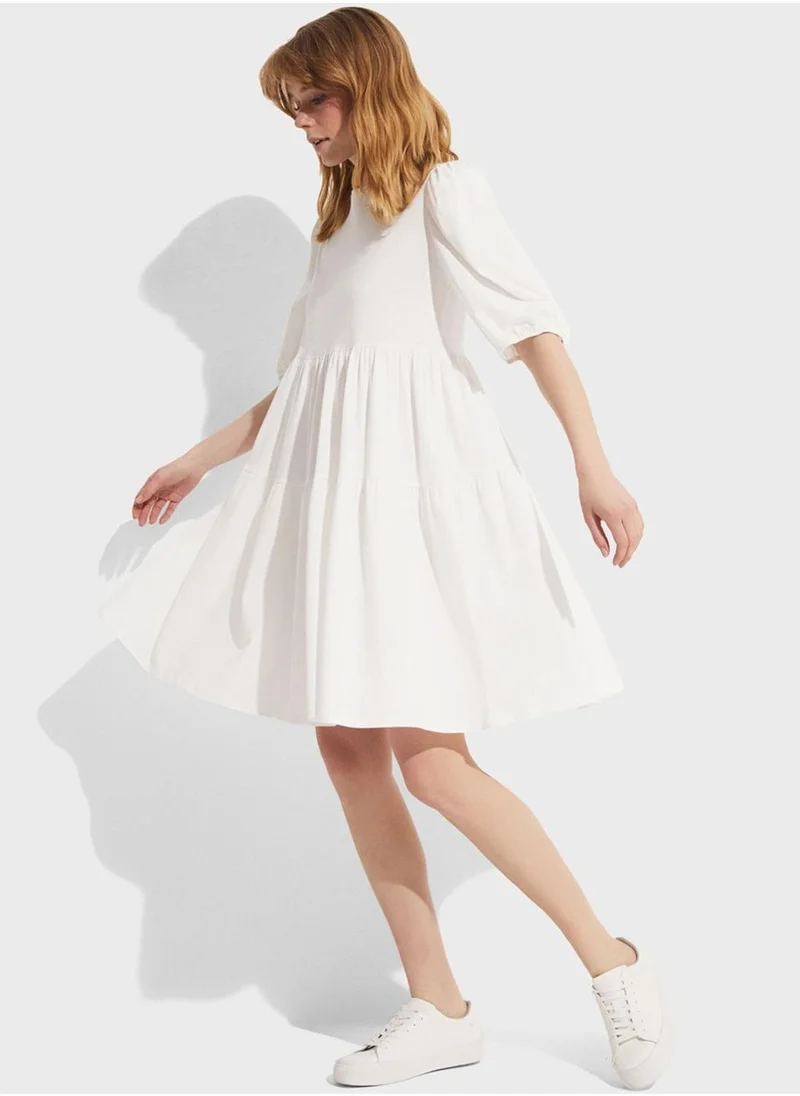 JUNE Tiered Cotton Dress