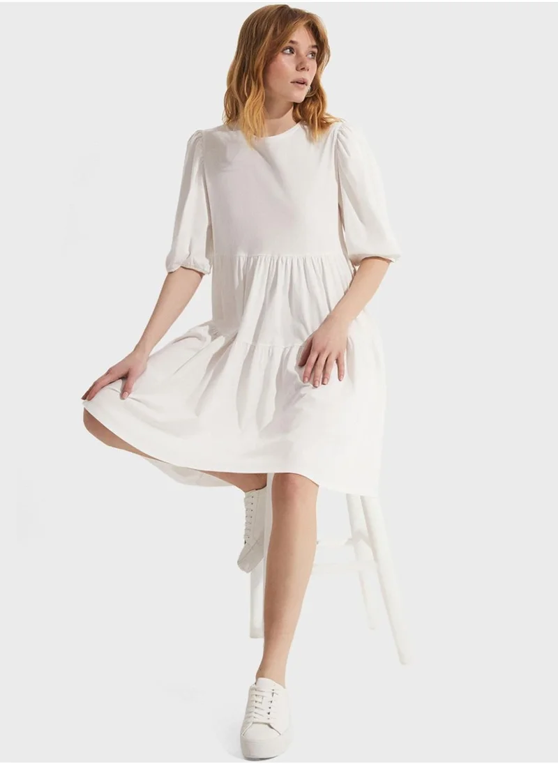 JUNE Tiered Cotton Dress