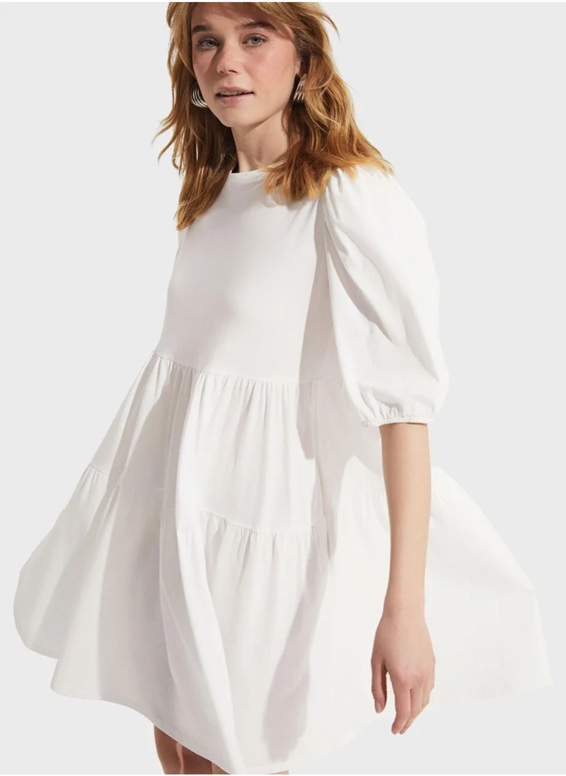 JUNE Tiered Cotton Dress