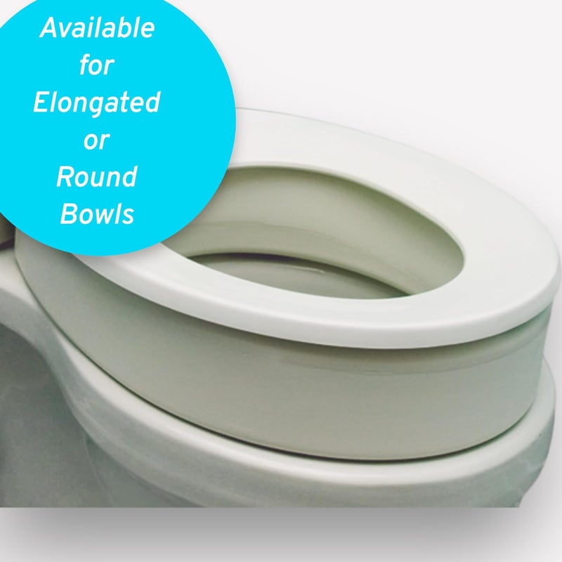 Essential Medical Supply Toilet Seat Riser for Elongated Bowl with 3.5" Rise - 19 x 14 x 3.5 Inch, Elevating and Raising Toilet Seat for Seniors, Adults and The Elderly with 300lb Weight Capacity - Image 3