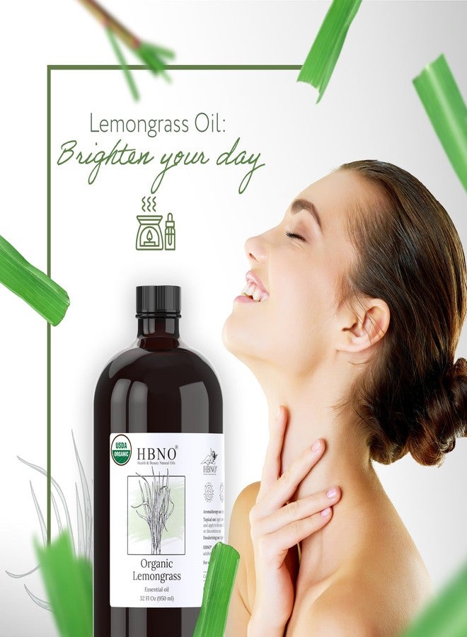 HBNO Organic Lemongrass Essential Oil - 32 oz (950ml) Large Size - Ideal for Shampoos, Conditioners, Mouth Washes, Face wash, Lotions, and Skin Care Products. - Image 5