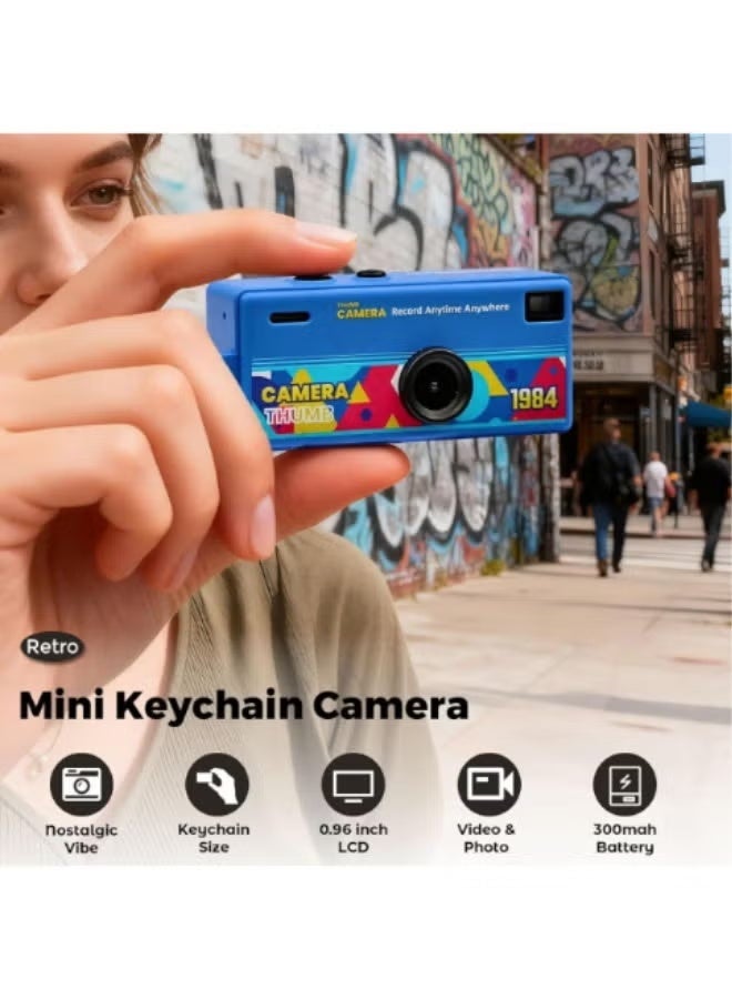 Digital Camera with 0.96 in LCD Screen 1080P 130° Wide Angle Feel of Old 90s Photographs, Keychain Size, Birthday Gifts, Part of an 8-Design Collection（128GB） - Image 3