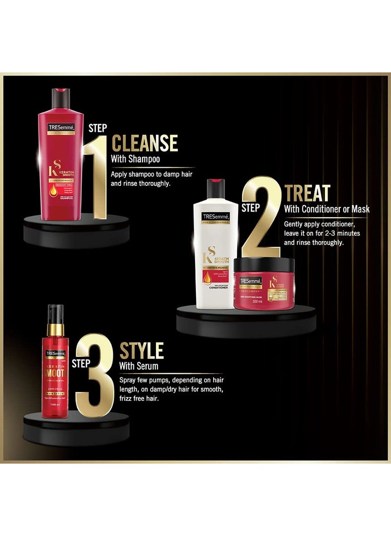 Tresemme TRESemme Keratin Smooth Shampoo 1L  Conditioner 340ml  Serum 50ml Combo With Keratin  Argan Oil for Straight Shiny Hair  Nourishes Dry Hair  Controls Frizz For Men  Women  - Image 5