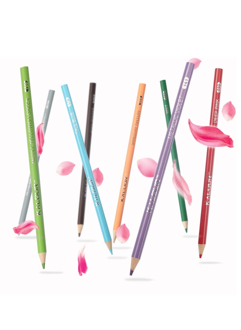 Captaintech 180 Colored Pencil Set for Adults Artists Kids- 3.3mm Rich ment Soft Core -12 Metallic Pencil - Wax-Based - Ideal for Coloring Drawing Sketching Shading Blending - Vibrant Color(Tin Case)  - Image 2